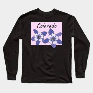 Colorado Blue Columbine Flower Long Sleeve T-Shirt